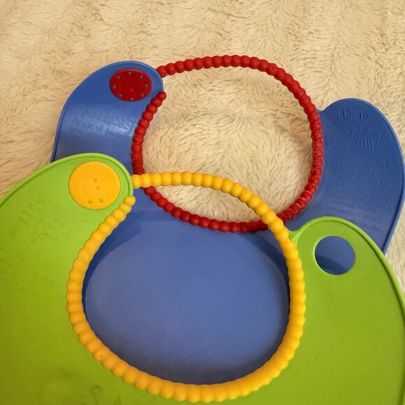 BabyBjorn Baby Feeding Bibs Plastic With Pocket Green Blue - Picture 6 of 6